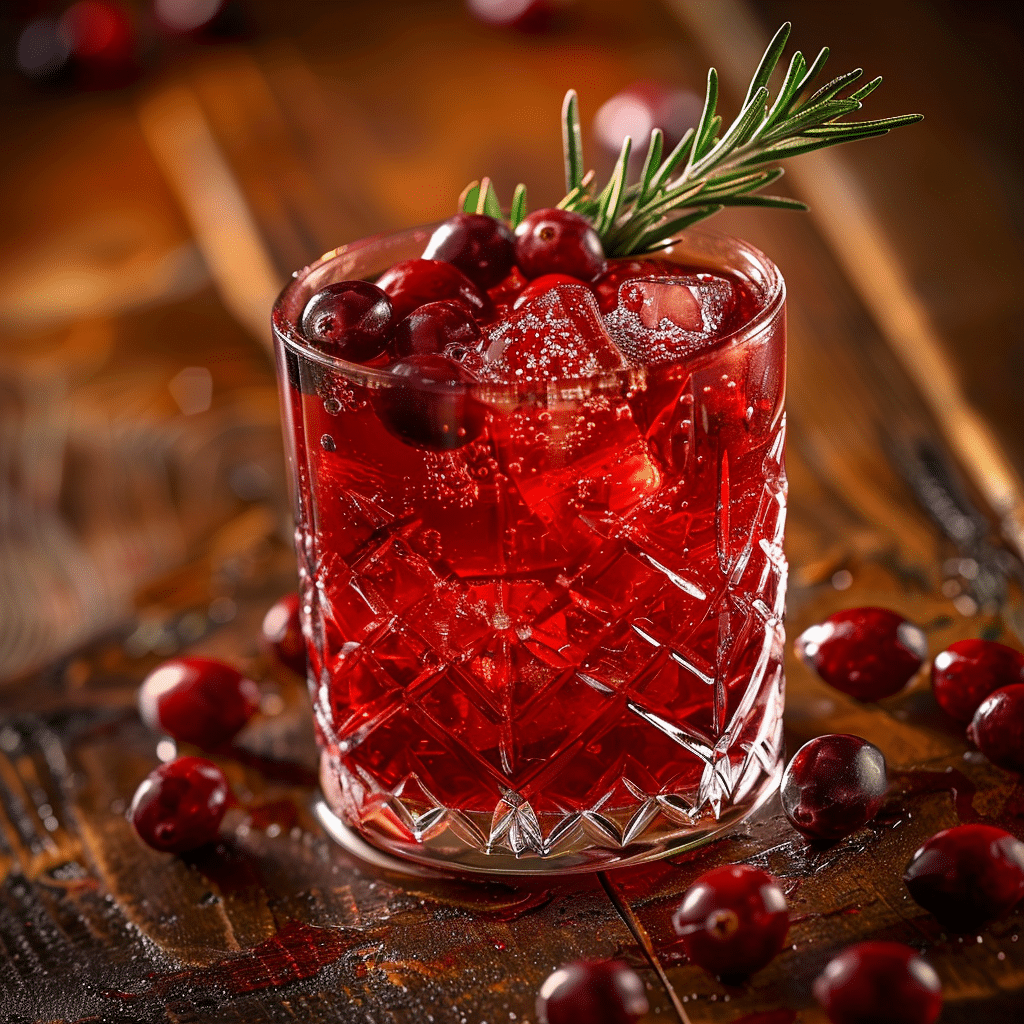 The Ultimate Unsweetened Cranberry Juice to Recharge Body & Mind 26 Glass of unsweetened cranberry juice with ice and rosemary garnish on rustic wooden table