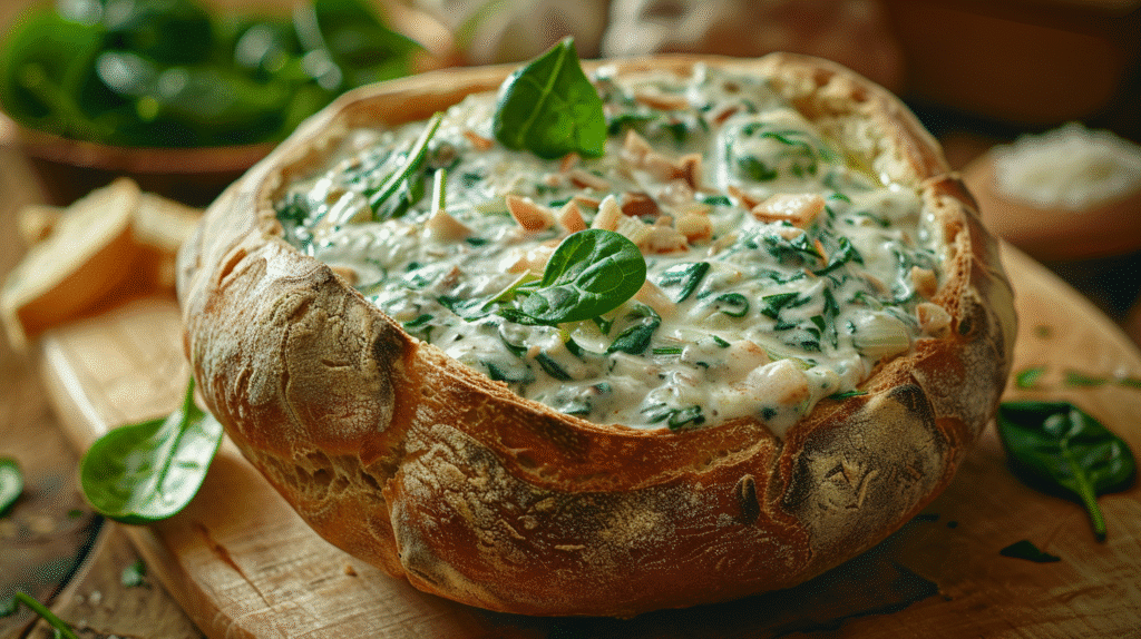 knorr spinach dip recipe in bread bowl – creamy and iron-rich appetizer